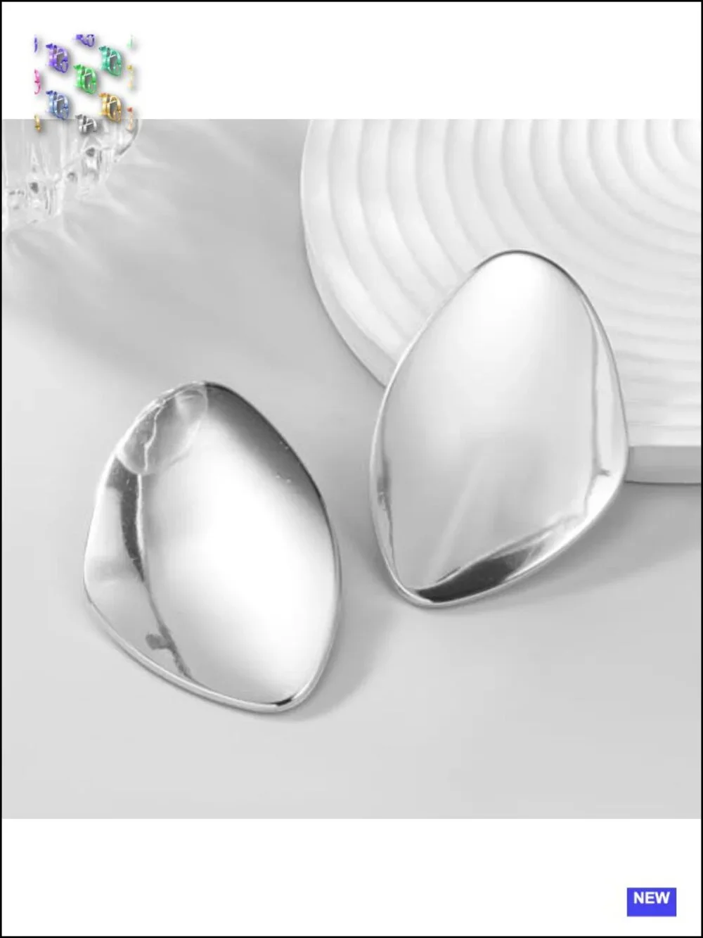Large Irregular Geometric Drop Dangle Earrings Chunky Oval Round Pebble Shape